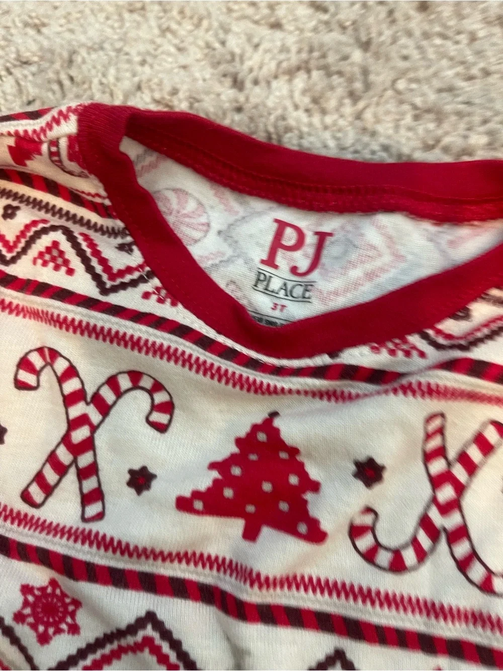 Place Red & Cream Fair Isle Kids Pajama Leggings